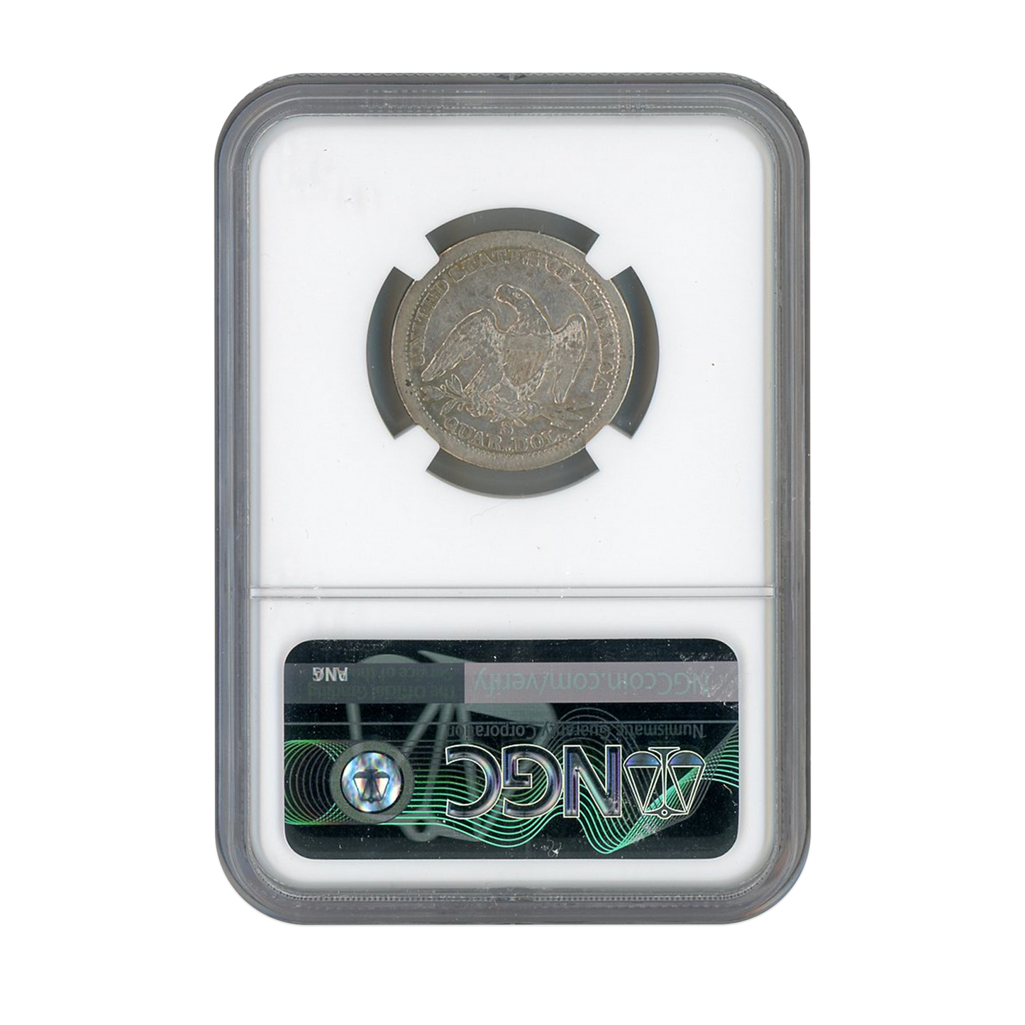 1861 S 25C Seated Liberty Quarter -John McCloskey Collection - NGC VF 20