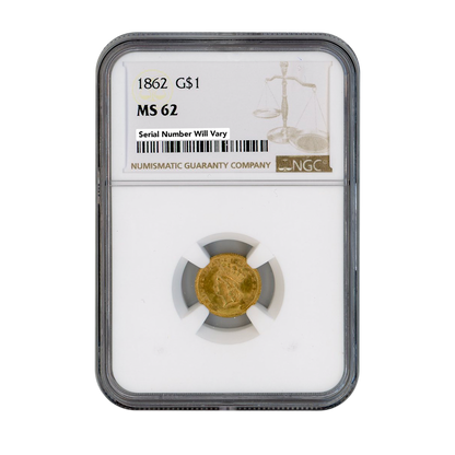 1862 Gold Liberty Head Dollar NGC MS62