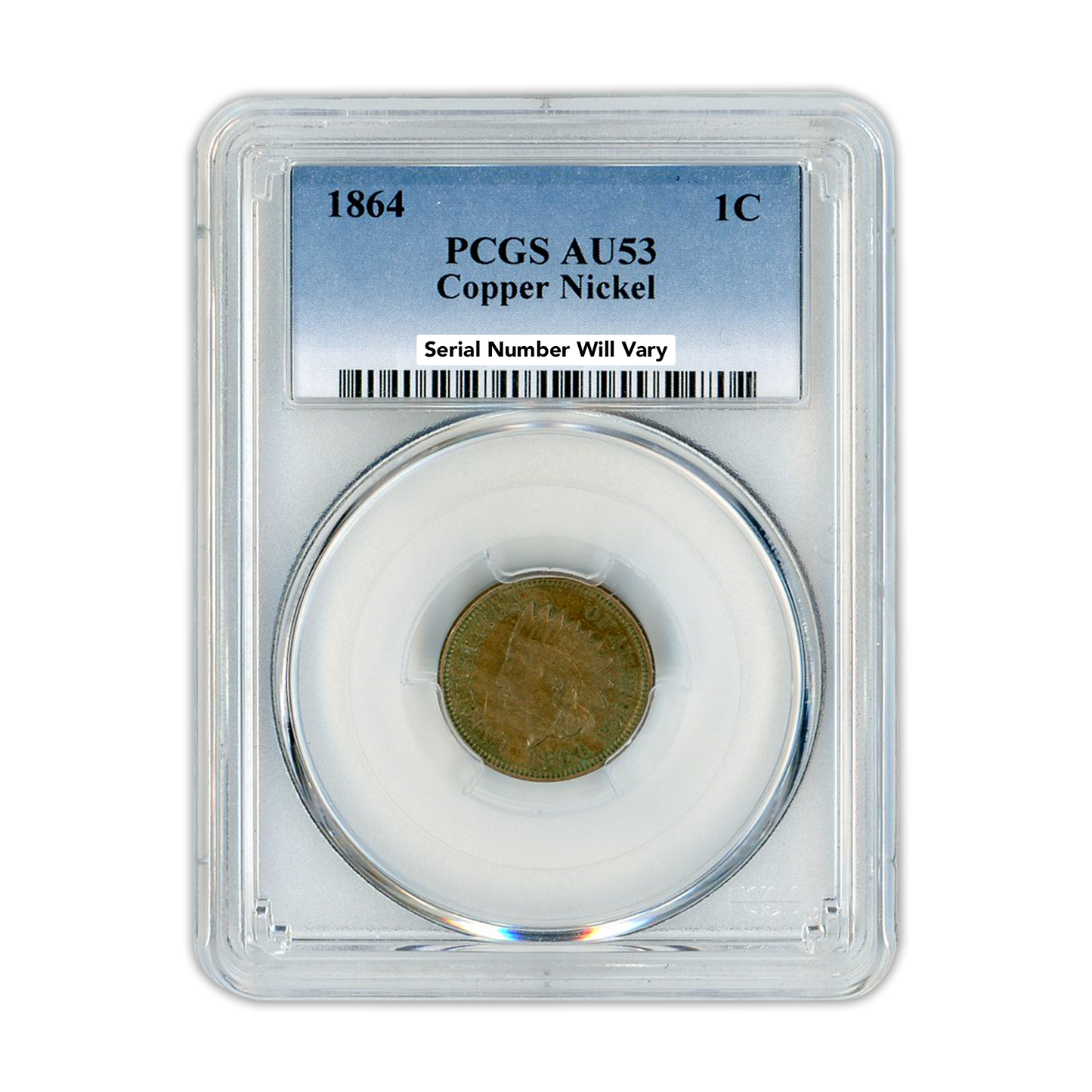 1864 Indian Cent PCGS AU53 Copper Nickel