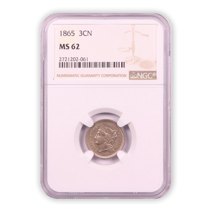 1865 Three Cent Nickel - NGC MS62