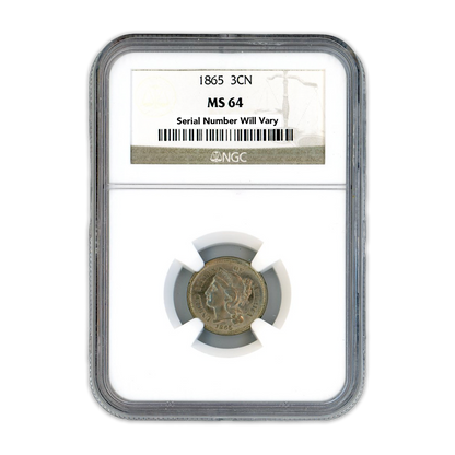 1865 Three Cent Nickel - NGC MS64