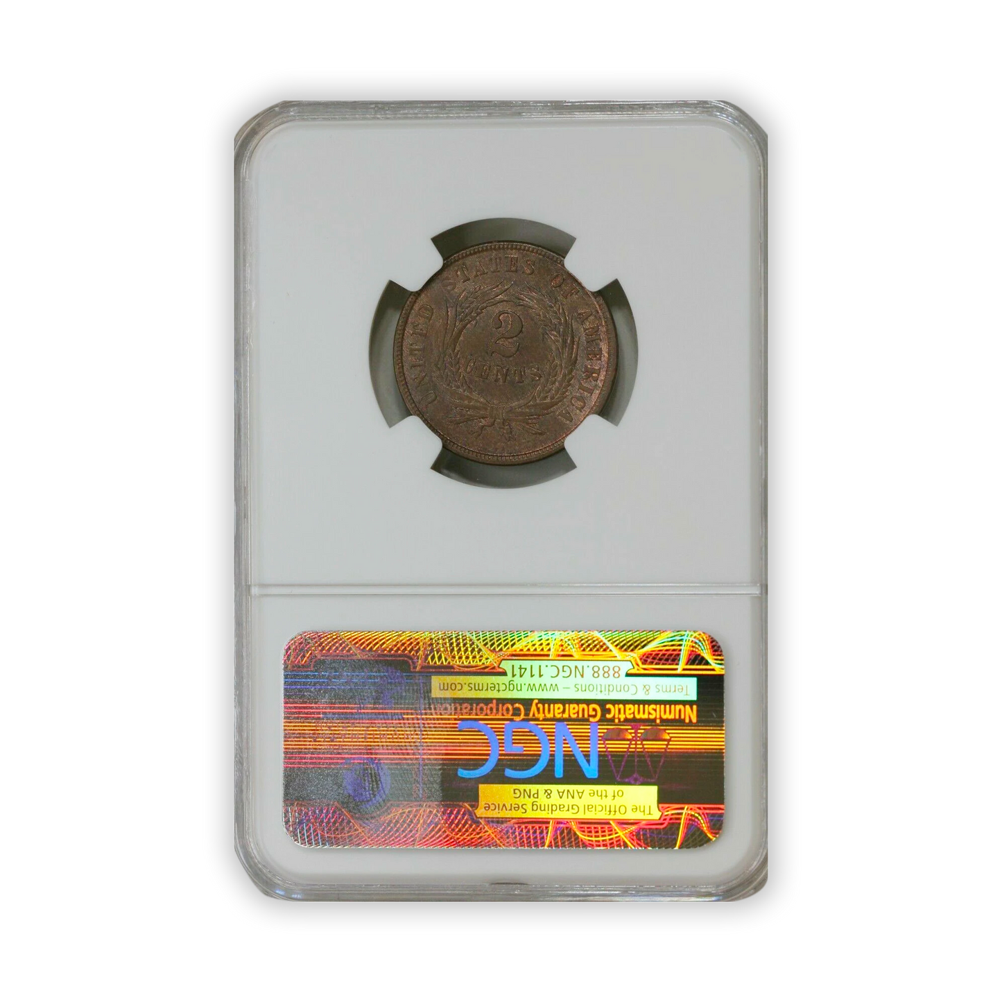 1865 Two Cent Piece - NGC MS65 BN