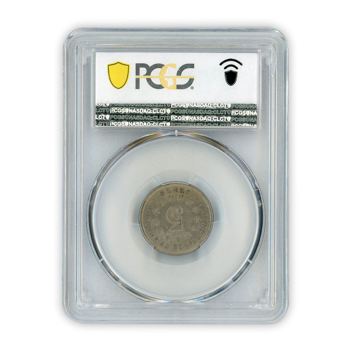 1867 Shield Nickel No Rays - PCGS AU58