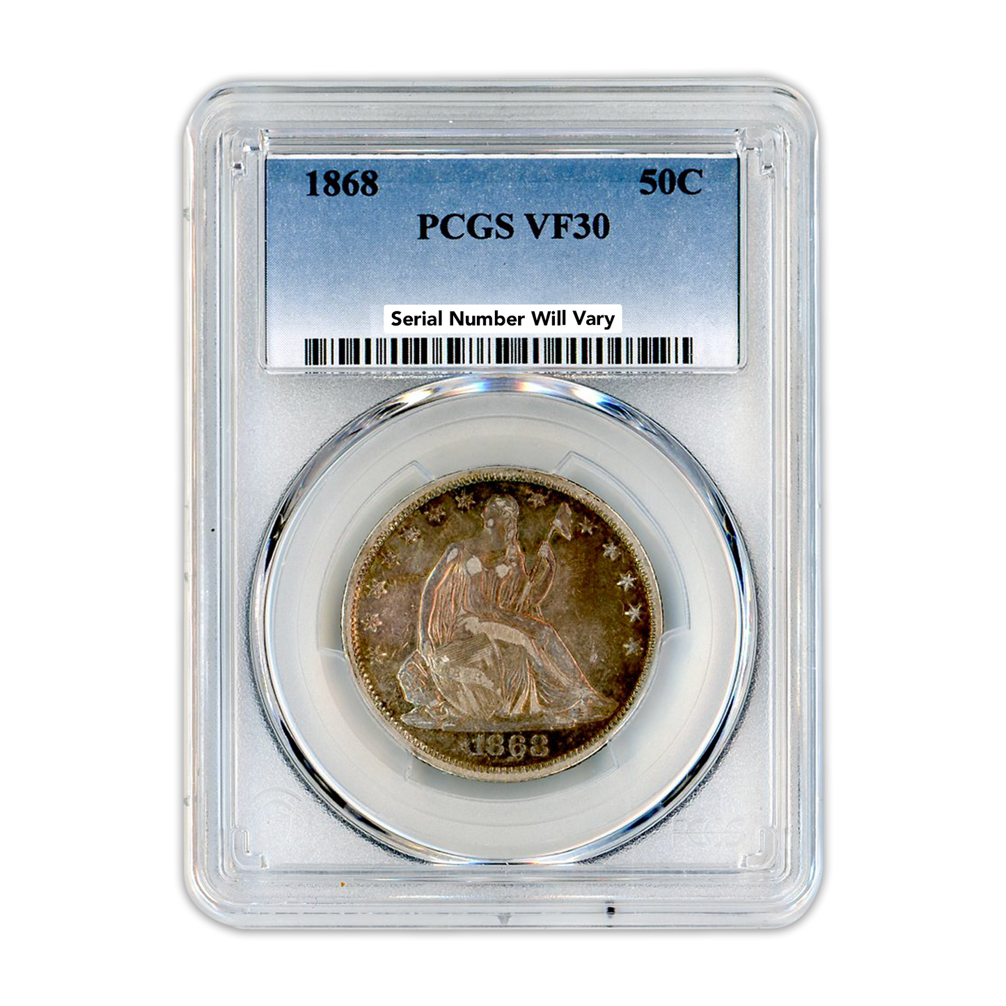1868 Liberty Half Dollar PCGS VF30