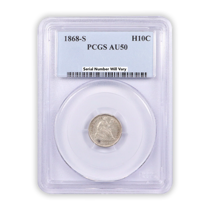 1868 S Seated Liberty Half Dime PCGS AU50