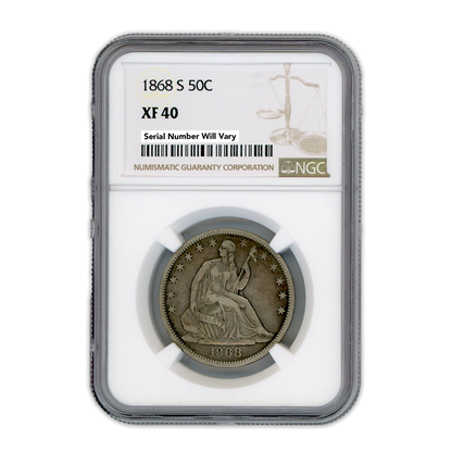 1868 S Seated Liberty Half Dollar San Francisco NGC XF40