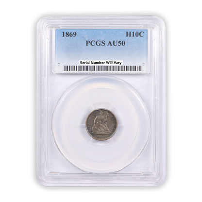 1869 Philadelphia Seated Liberty Half Dime PCGS AU50