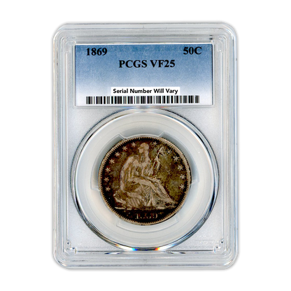 1869 Seated Liberty Half Dollar PCGS VF25