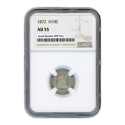 1872 Half Dime NGC AU55