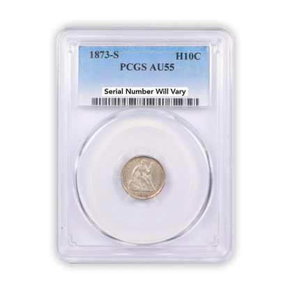 1873-S Seated Liberty Half Dime - PCGS AU55