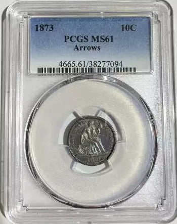 1871 Seated Liberty Half Dime - PCGS MS61