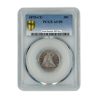 1875-CC Seated Liberty 20 Cent PCGS AU50