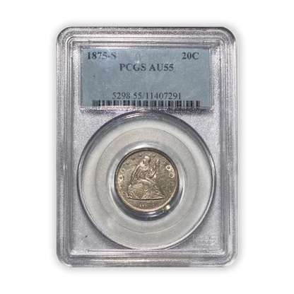 1875 S Seated Liberty Quarter San Francisco - PCGS AU55