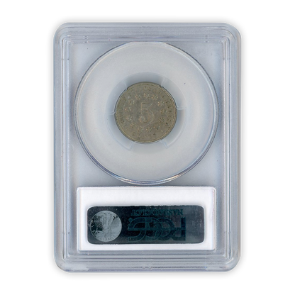1875 Shield Nickel PCGS XF40 CAC Label