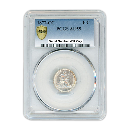 1877 CC Seated Liberty Dime - PCGS AU55