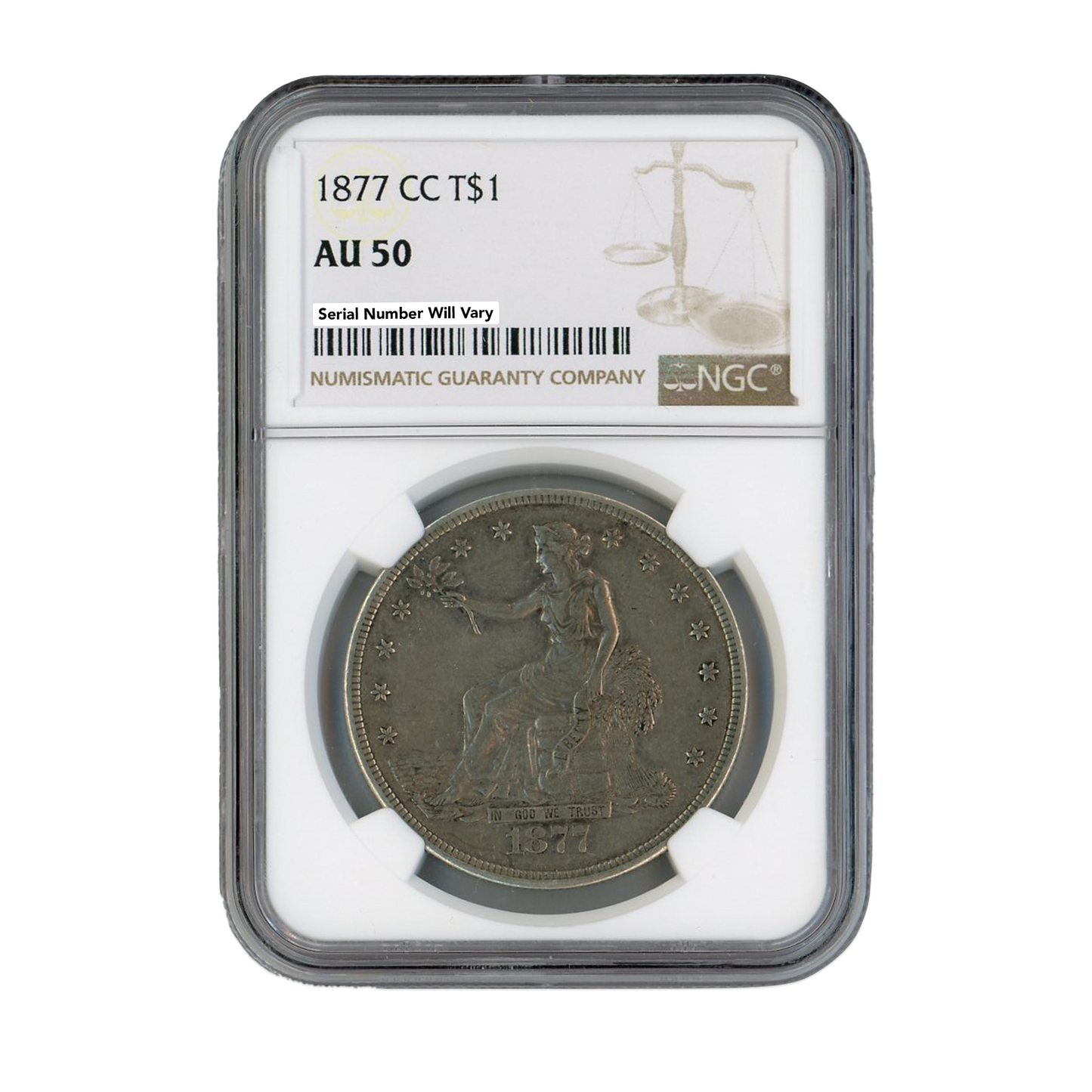 1877 CC Trade Dollar - NGC AU50