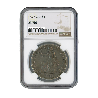 1877 CC Trade Dollar - NGC AU50