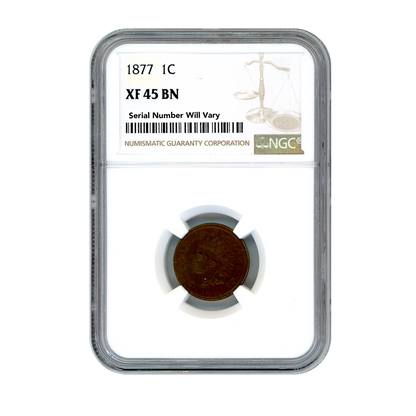 1877 Indian Cent NGC XF45 BN
