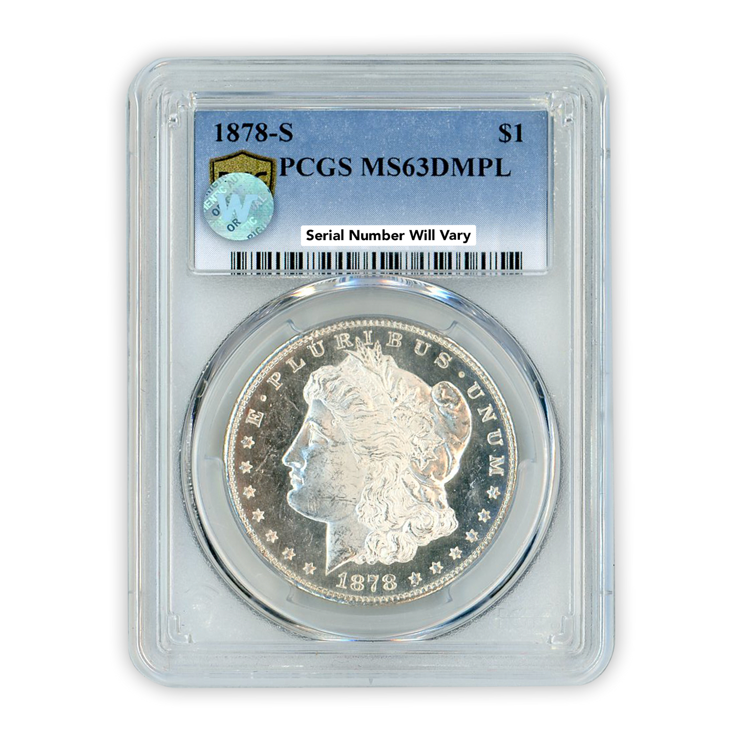 1878-S Morgan Silver Dollar PCGS MS63DMPL Sight White