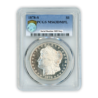 1878-S Morgan Silver Dollar PCGS MS63DMPL Sight White