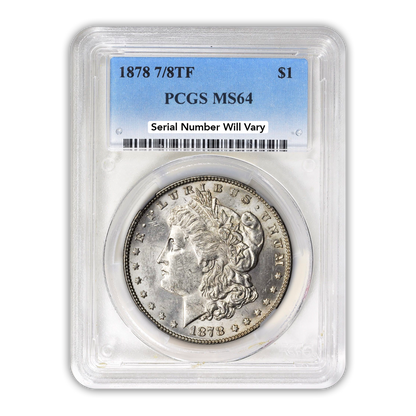 1878 Morgan Silver Dollar Philadelphia 7/8 Tail Feathers - PCGS MS64