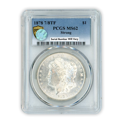 1878 Morgan Silver Dollar 7/8 Tailfeathers - Strong - PCGS MS62 Sight White
