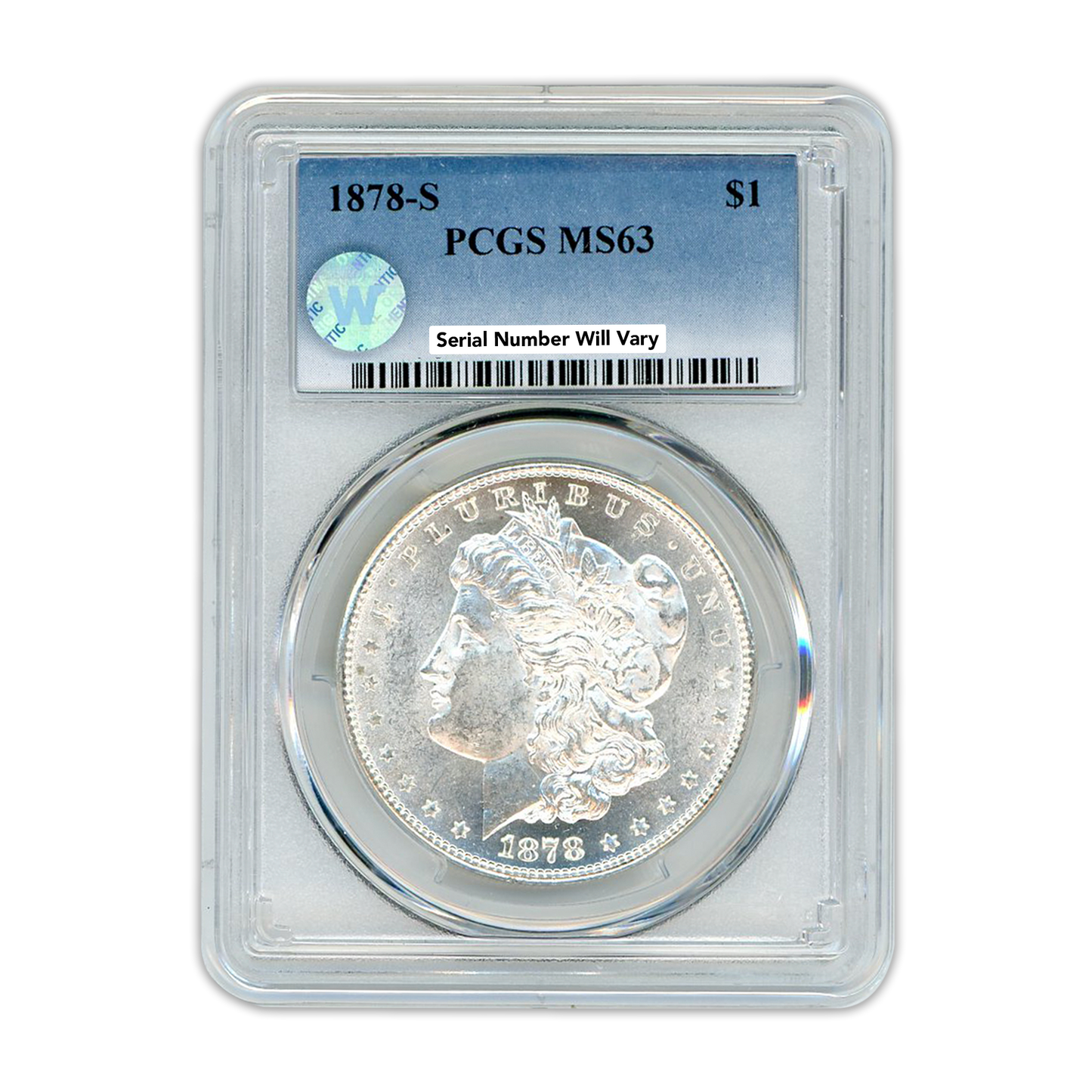1878 Morgan Silver Dollar San Francisco - PCGS MS63 Sight White