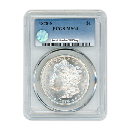 1878 Morgan Silver Dollar San Francisco - PCGS MS63 Sight White
