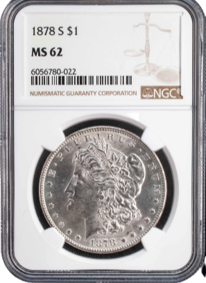 1878 Morgan Silver Dollar San Francisco - NGC MS62
