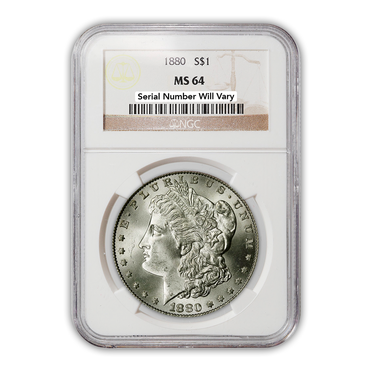 1880 Morgan Silver Dollar Philadelphia - NGC MS64