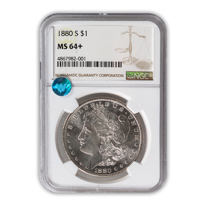 1880 Morgan Silver Dollar San Francisco - NGC MS64+ Sight White