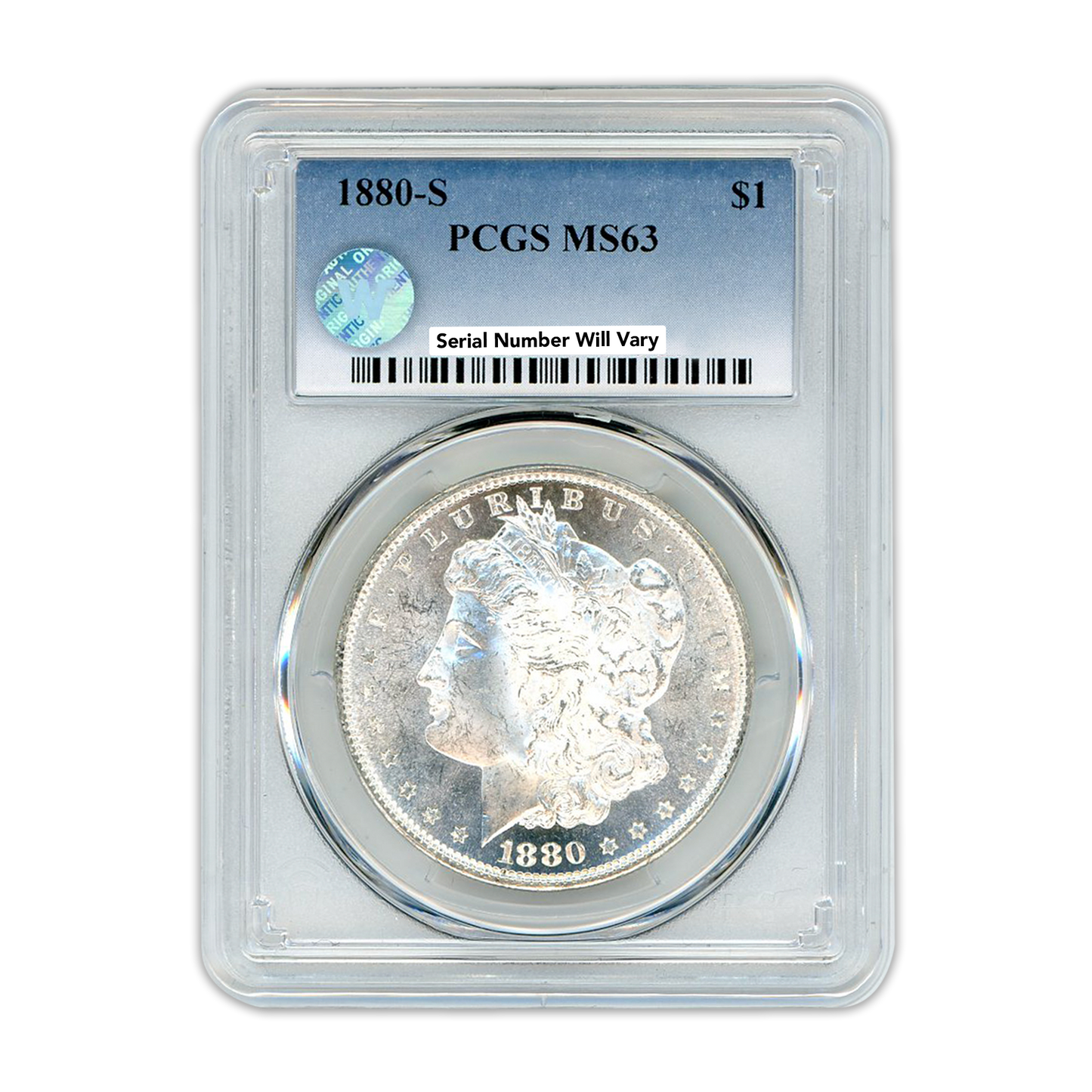 1880 Morgan Silver Dollar San Francisco - PCGS MS63 Sight White