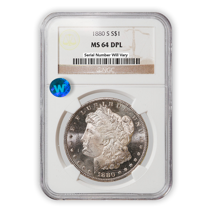 1880 S Morgan Silver Dollar San Francisco - NGC MS64 DPL Sight White