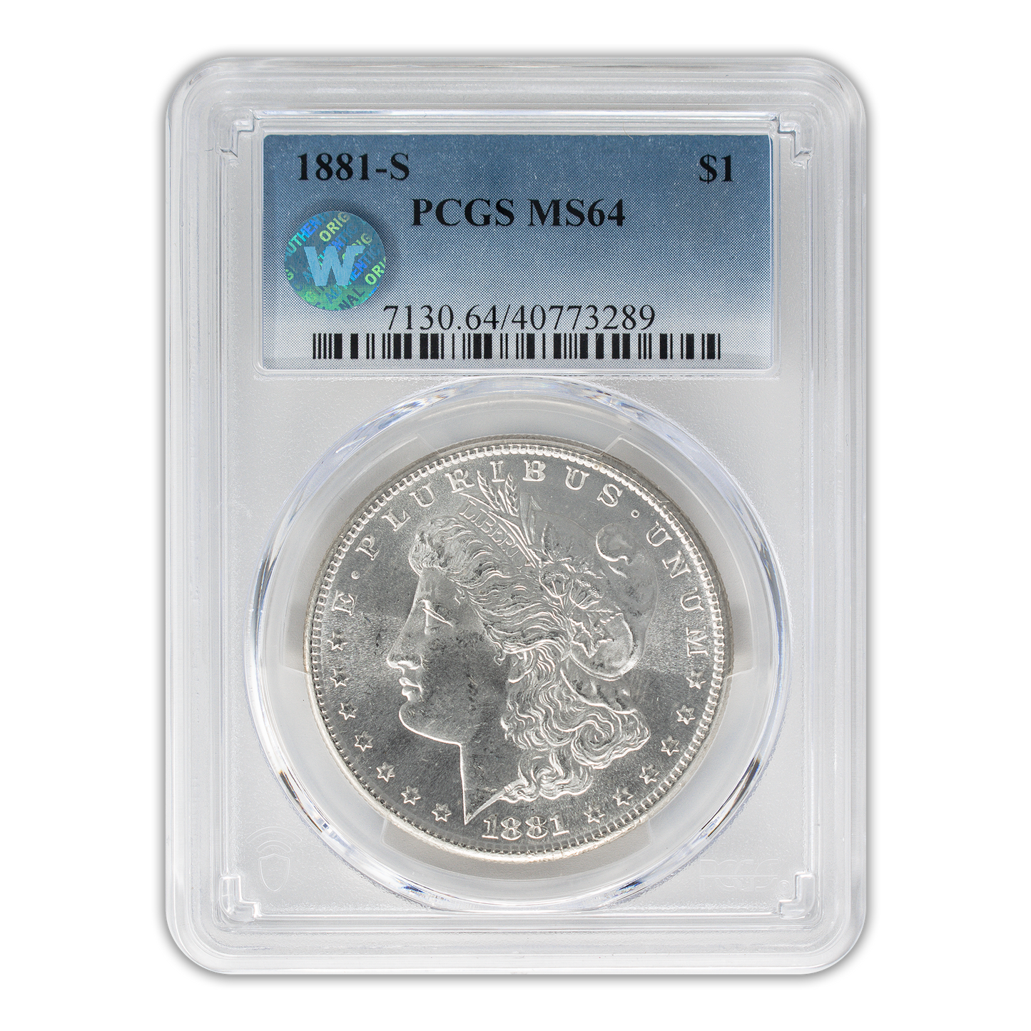 1881 Morgan Silver Dollar San Francisco - PCGS MS64 Sight White
