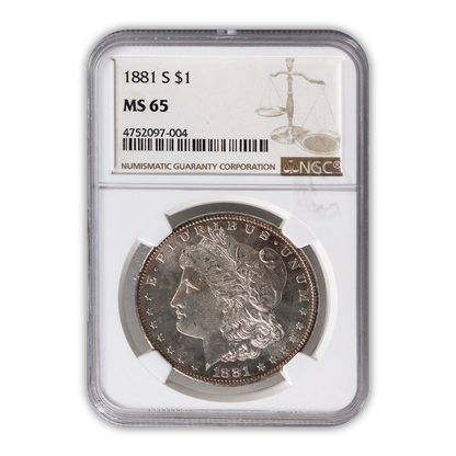 1881 Morgan Silver Dollar San Francisco - NGC MS65 Prooflike Reverse