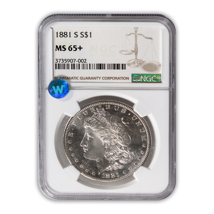 1881 Morgan Silver Dollar San Francisco - NGC MS65+ Sight White