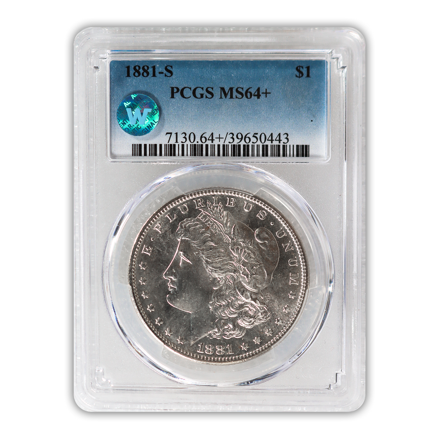 1881 Morgan Silver Dollar San Francisco - PCGS MS64+ Sight White