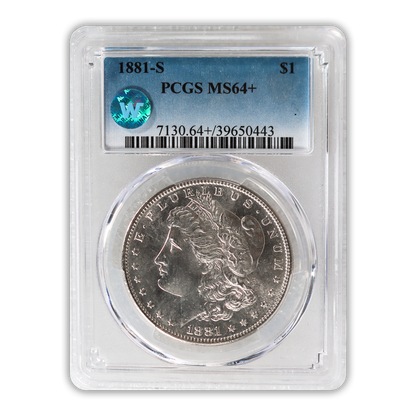1881 Morgan Silver Dollar San Francisco - PCGS MS64+ Sight White