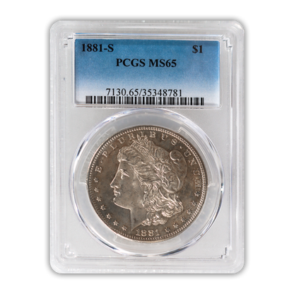 1881 Morgan Silver Dollar San Francisco - PCGS MS65