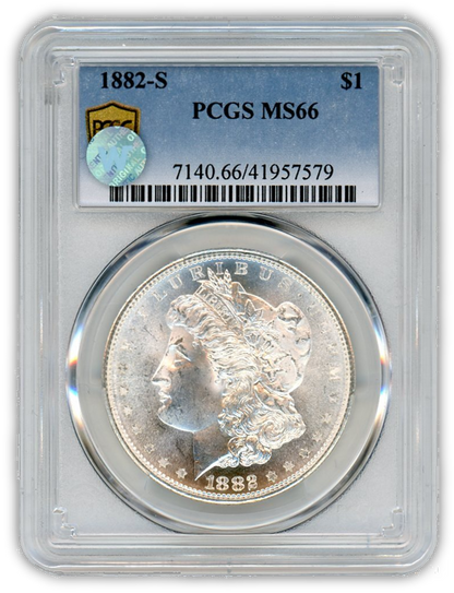 1882 Morgan Silver Dollar San Francisco - PCGS MS66 Sight White