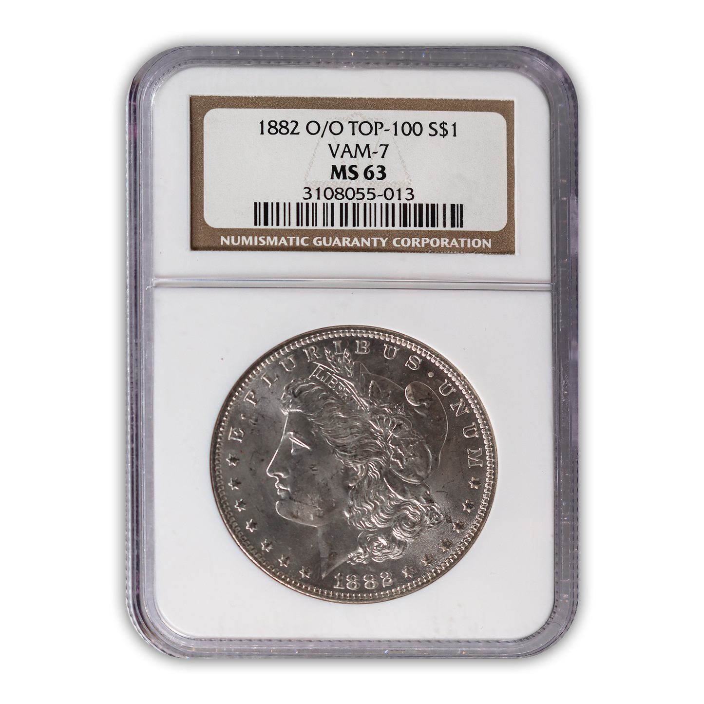 1882 Morgan Silver Dollar New Orleans - VAM 7 O over O - NGC MS63