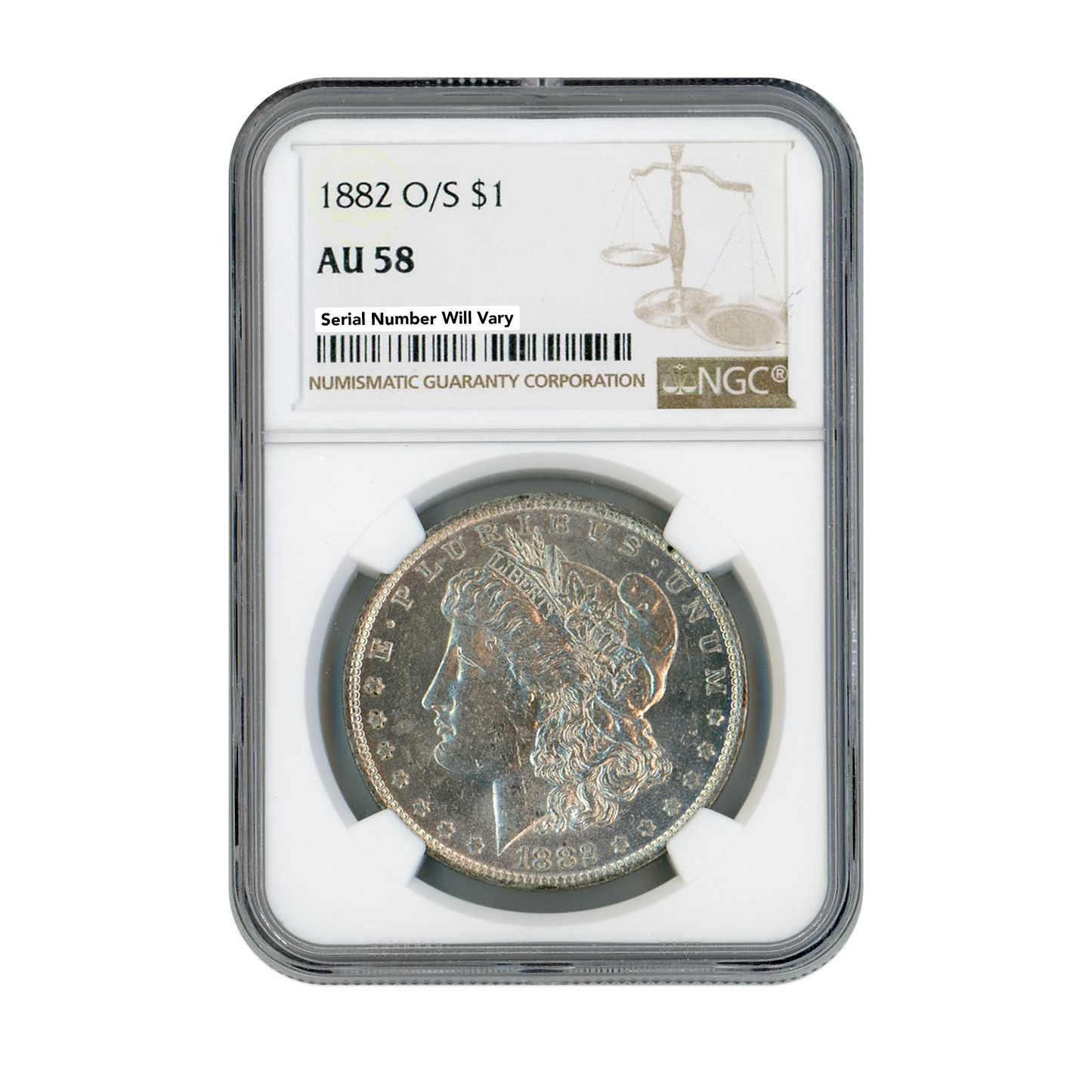 1882 O/S Morgan Silver Dollar New Orleans - NGC AU58