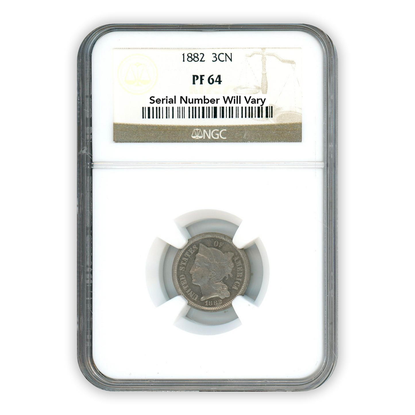 1882 Three Cent Nickel - NGC PF64