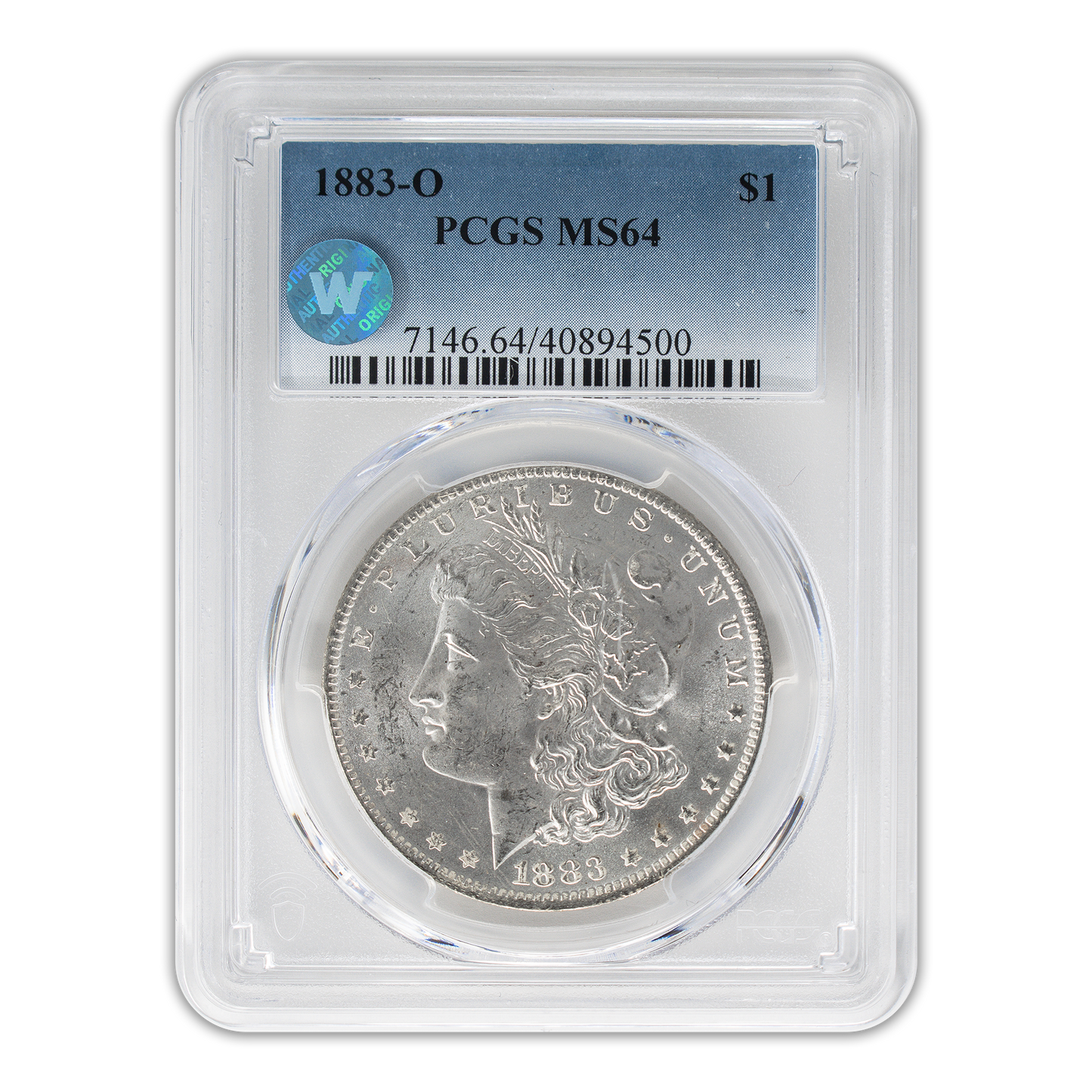 1883 Morgan Silver Dollar New Orleans - PCGS MS64 Sight White