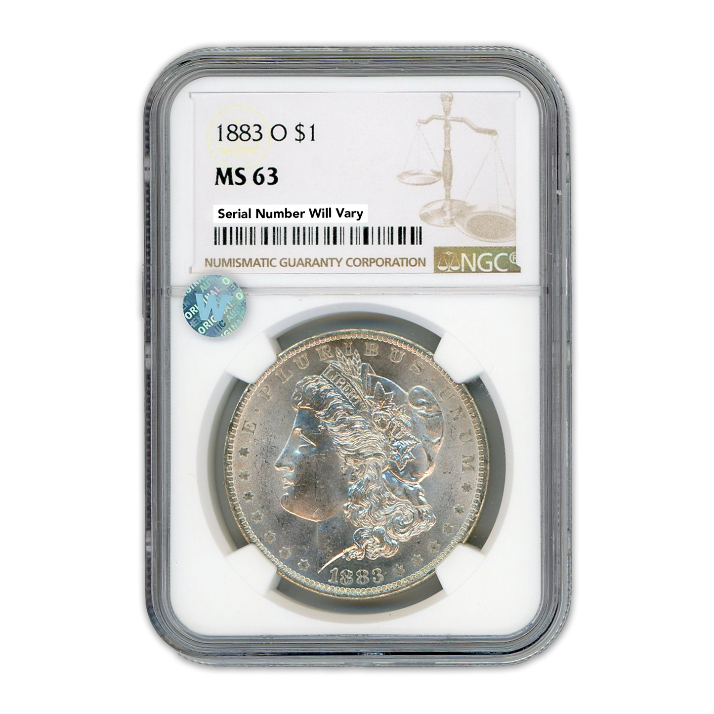 1883 Morgan Silver Dollar New Orleans NGC MS63 Sight White