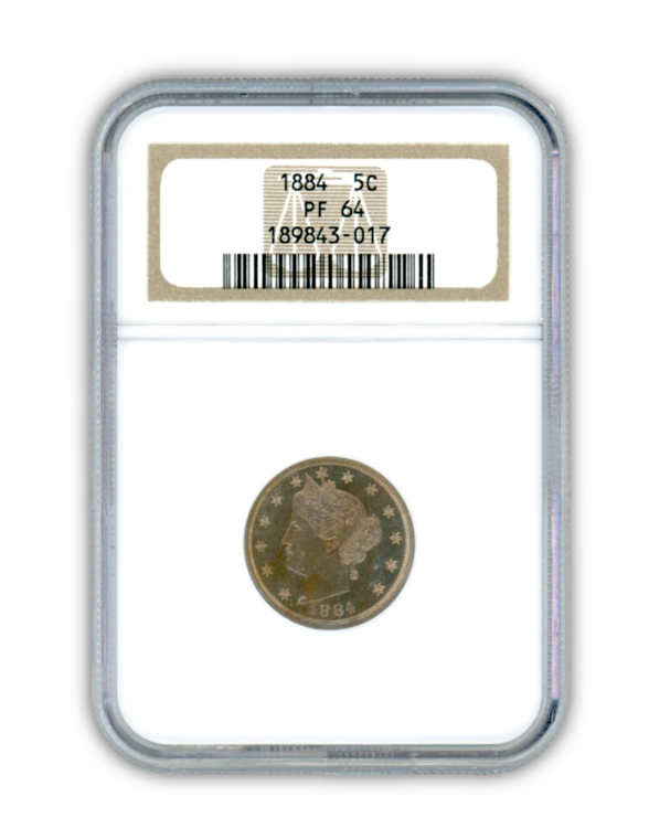 1884 Liberty Nickel - NGC PF64 Golden Orange Toning