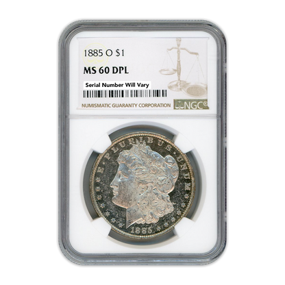 1885 Morgan Silver Dollar New Orleans NGC MS60 DPL