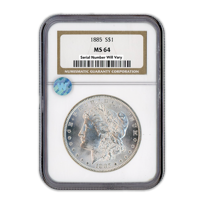 1885 Morgan Silver Dollar Philadelphia - NGC MS64 Sight White