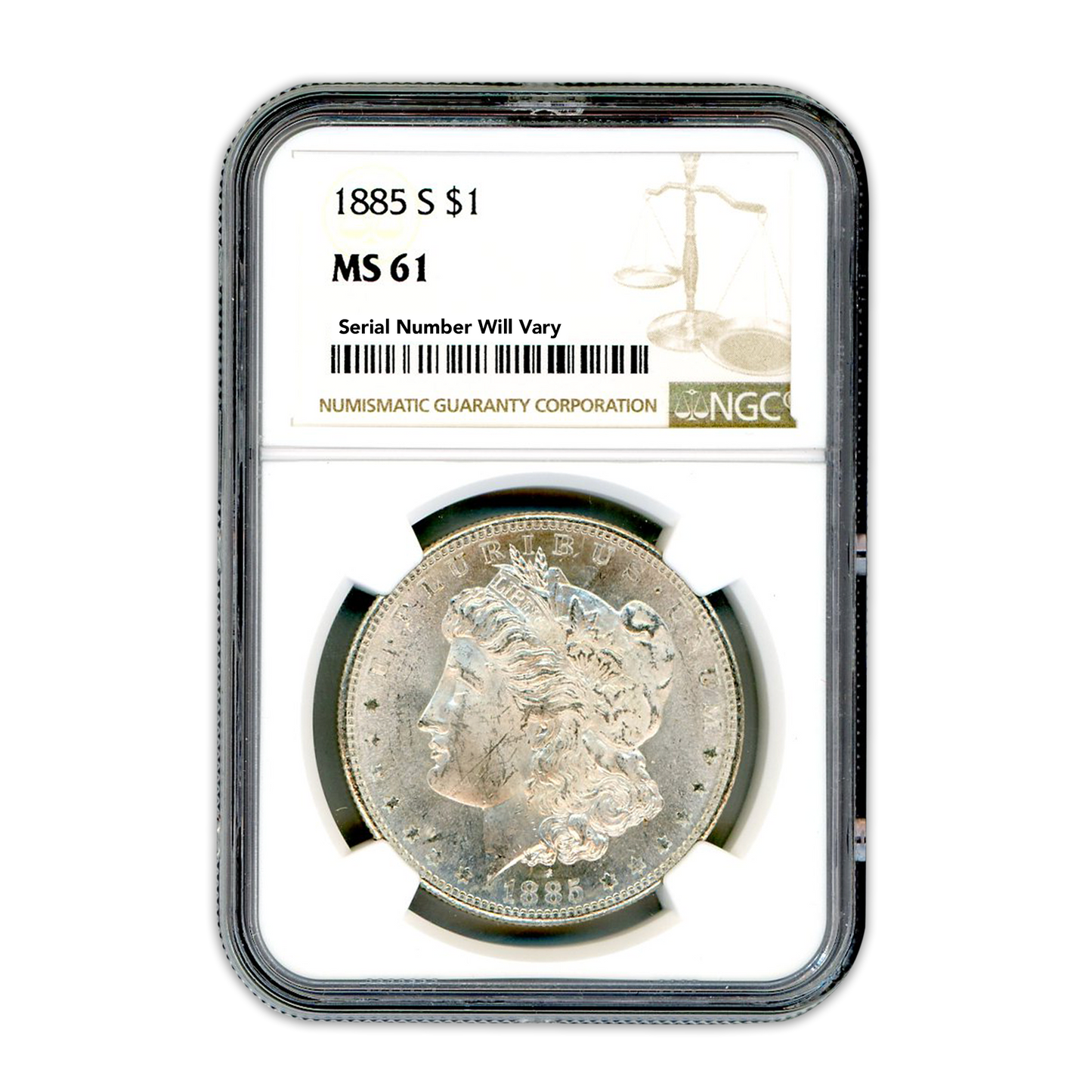 1885 Morgan Silver Dollar San Francisco - NGC MS61