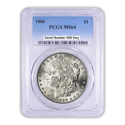 1886 Morgan Silver Dollar Philadelphia - PCGS MS64 Sight White